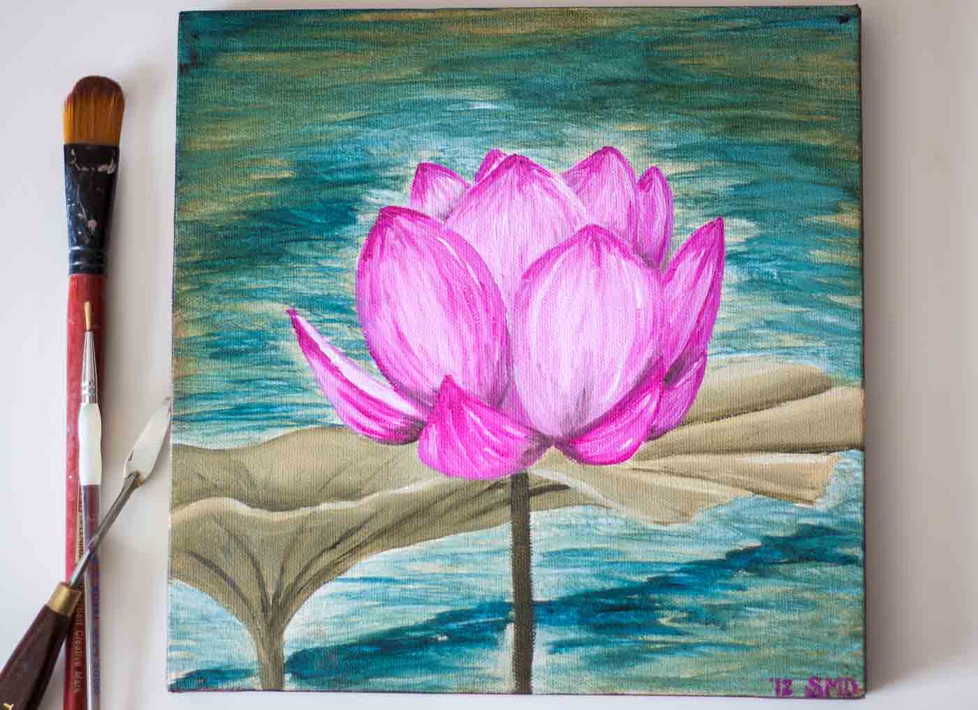 Pink-Lotus-Flower-Painting-2188