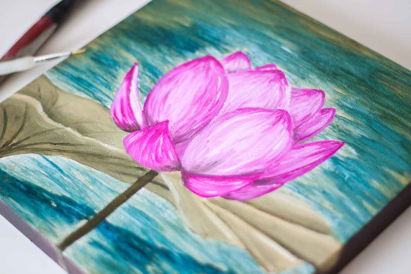 Pink-Lotus-Flower-Painting-2190