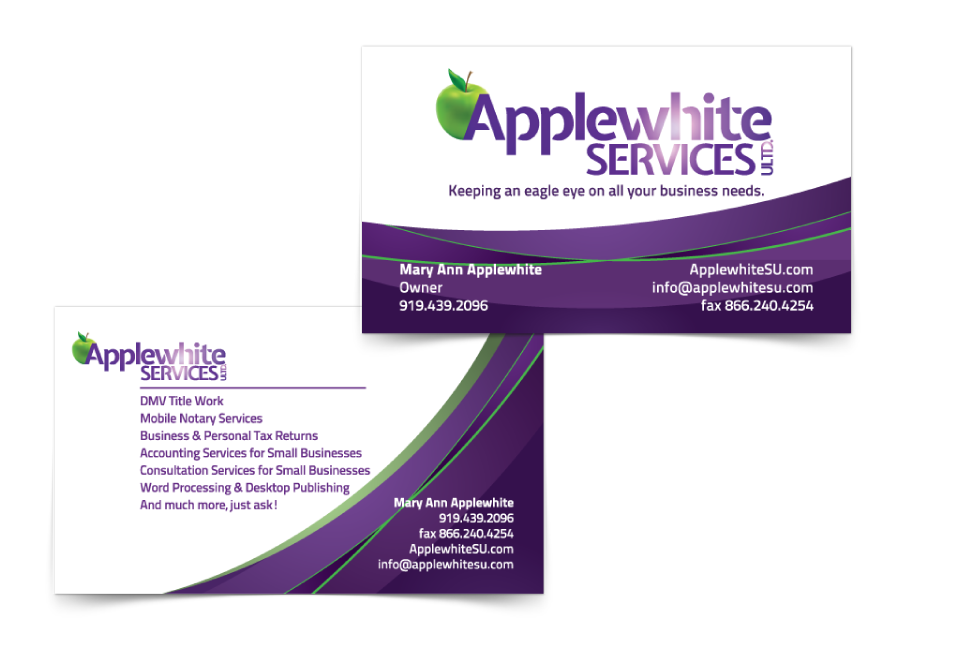 Business Card Front Back Applewhite