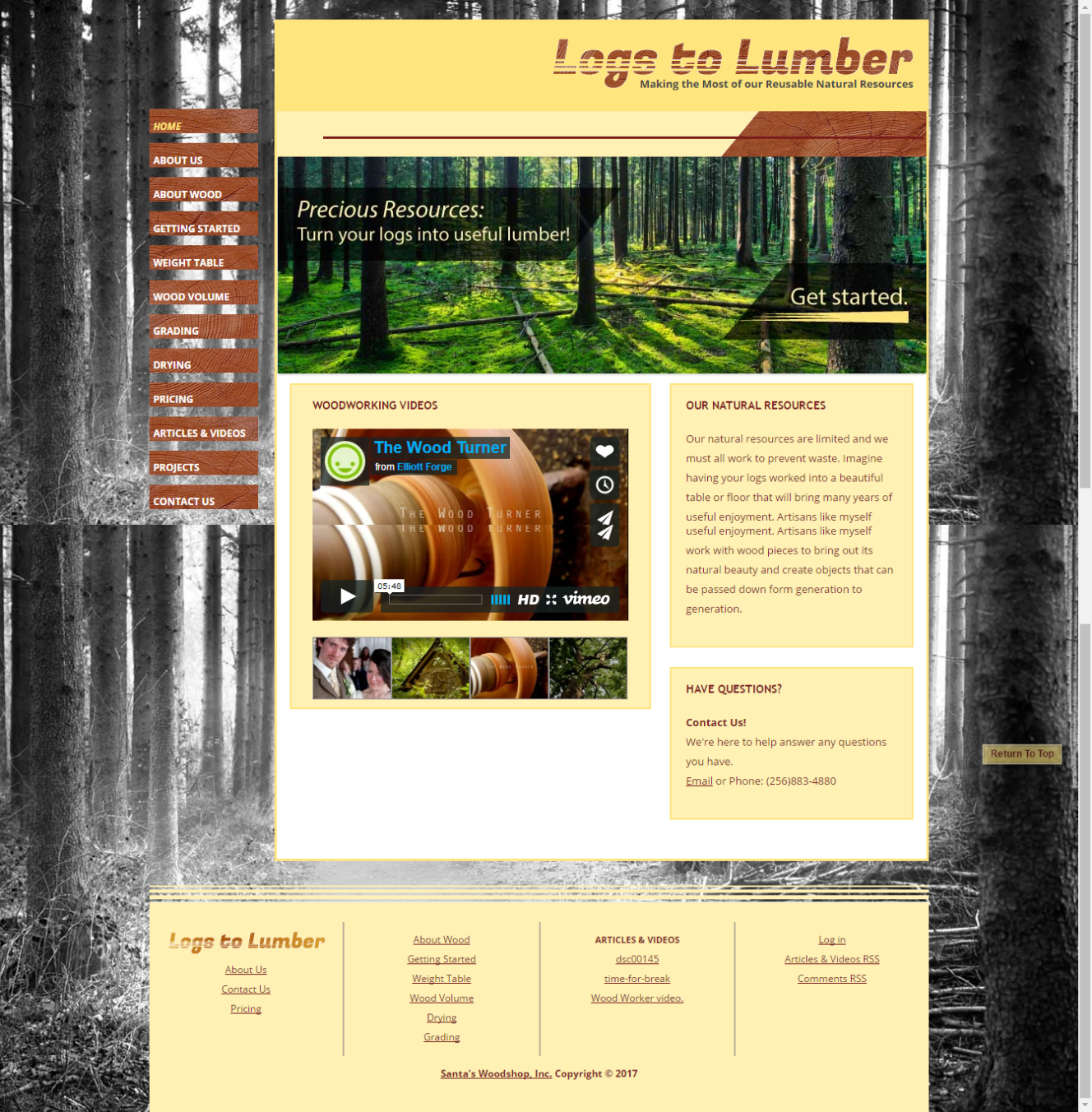 Website Design Logs to Lumber
